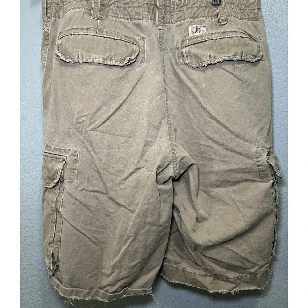 Polo Jeans Co. Ralph Lauren Cargo Shorts Mens 36 Khaki VTG Y2K Jet Lag Hole Prep